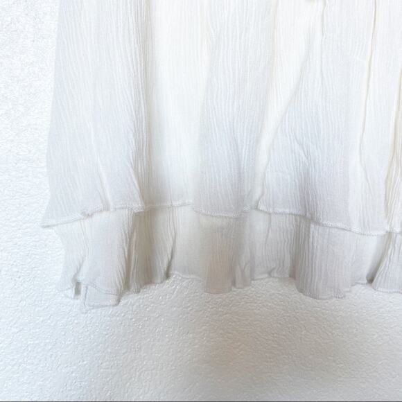 Hazel Elastic Waist Crinkle Layered Mini Skirt Size Medium - Picture 6 of 9